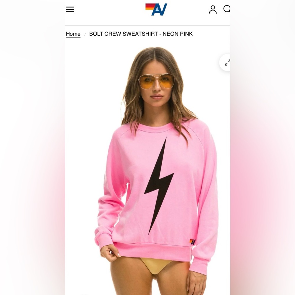 Aviator Nation Pink Bolt Sweatshirt